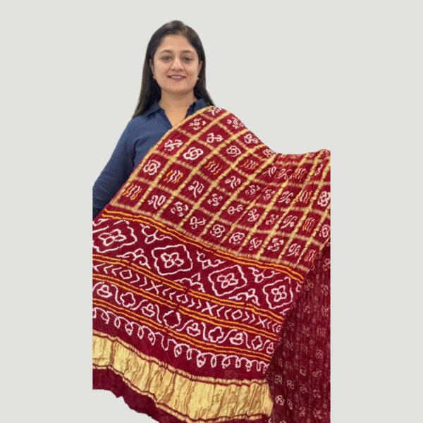 Maroon Gharchola Checks in Gajji Silk