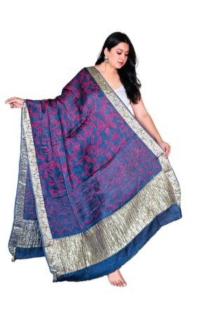 Grey With Red Bandhej Modalsilk Bandhej Dupatta