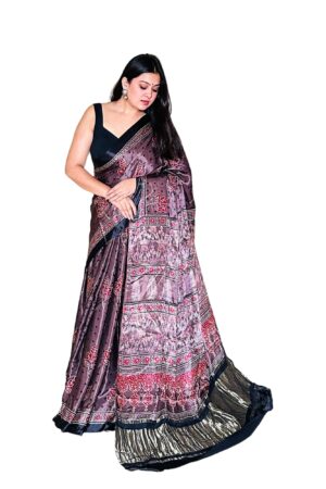 Copper Modalsilk Ajrakh Saree