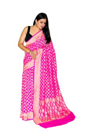 Babypink Neemjari Georgette Saree