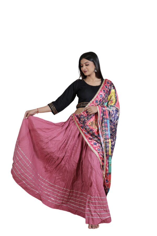 Leheriya Lehenga Choli with Printed Dupatta