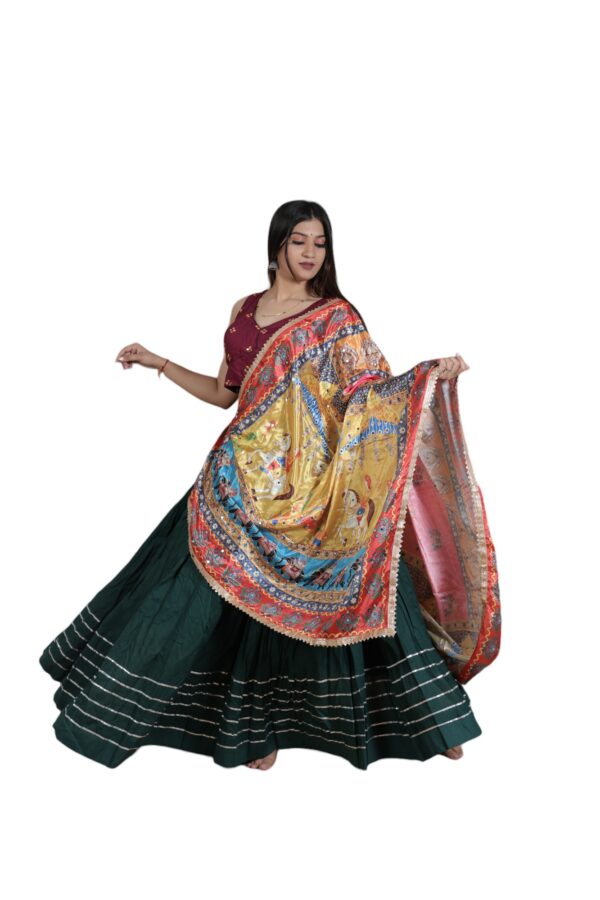 cotton Lehenga Choli with Printed Lehariya Dupatta