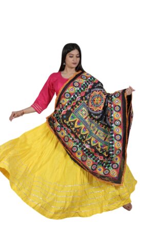 Cotton Lehenga Choli with heavy Aariwork Dupatta