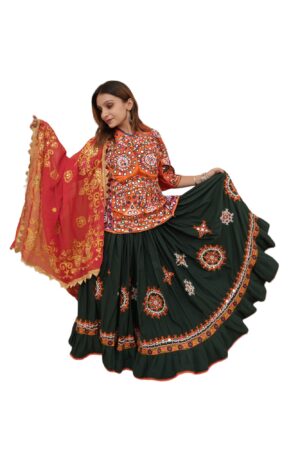 Navratri Special Ahir Hand Embroidery Chaniya Choli with Vintage Dupatta