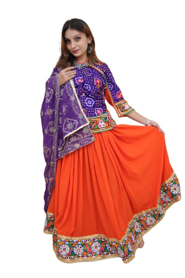 Navratri Special Georgette Chaniya With Backless Blouse and Vintage Dupatta