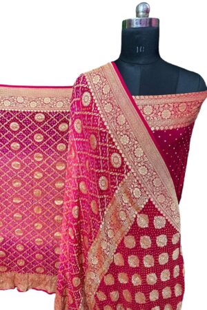 Pink Janglo Saree in Georgette