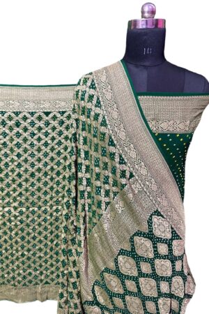 Green Janglo Saree in Georgette