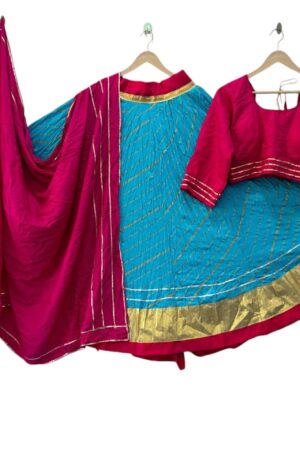 Navratri Special Skyblue Lehenga with Pink Choli and Dupatta