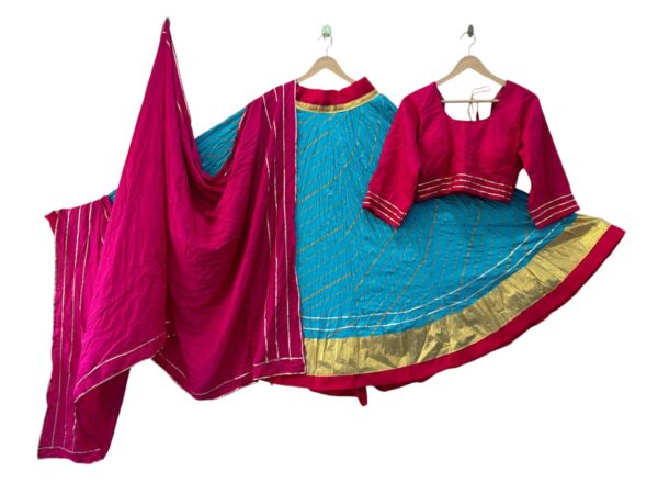 Navratri Special Skyblue Lehenga with Pink Choli and Dupatta