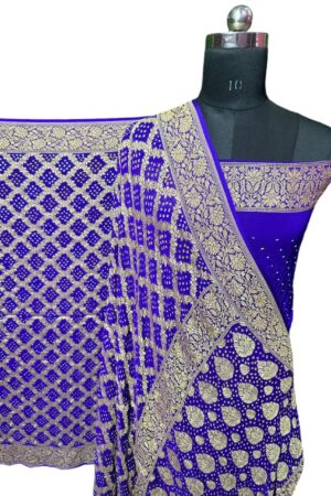 Royal Blue  Janglo Saree in Georgette