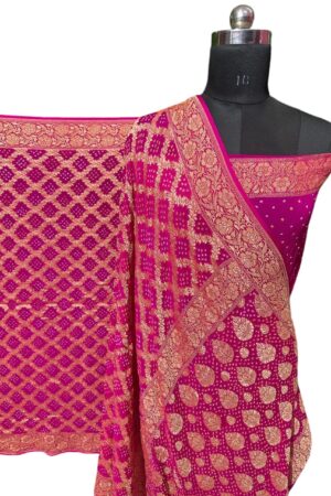 Pink Janglo Saree in Georgette