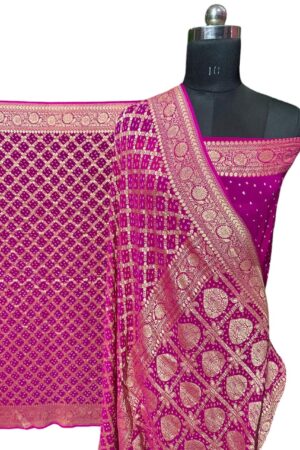 Rani Pink Janglo Saree in Georgette