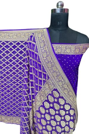 Royal Blue Janglo Saree in Georgette