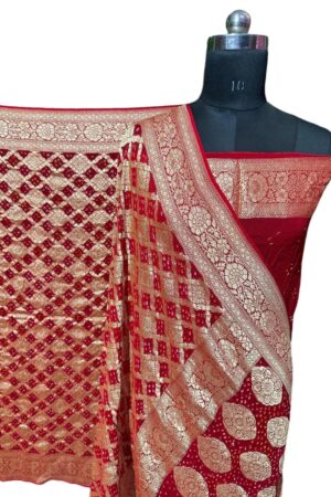 Maroon Janglo Saree in Georgette