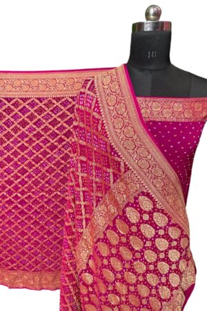 Rani Pink Janglo Saree in Georgette