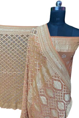 Light Orange Janglo Saree in Georgette