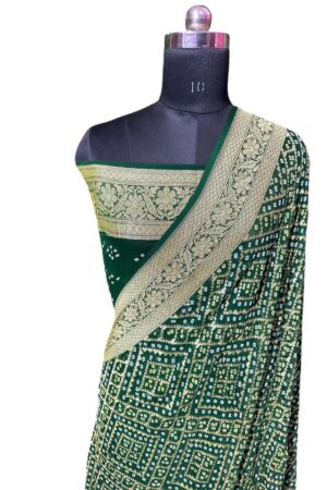 Green Janglo Saree in Georgette