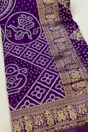 Purple Lakhanavi work Saree