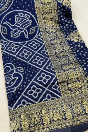 Blue Lakhanavi work Saree