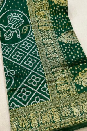 Green Lakhanavi work Saree