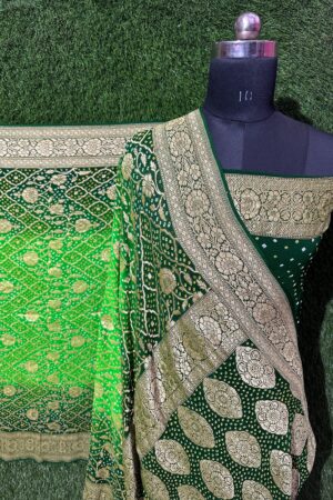 Green Janglo Saree in Georgette