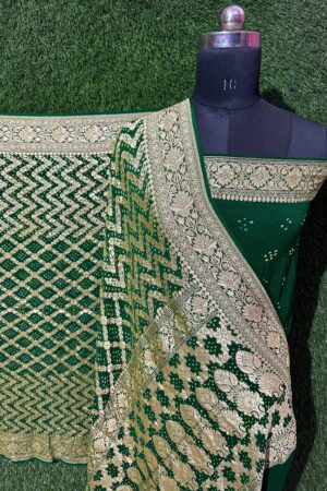 Green Janglo Saree in Georgette