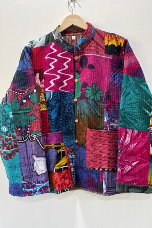 Patch Work Floral Quilted Jacket