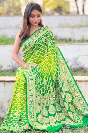 Perrote Pure Georgette Minakari Saree