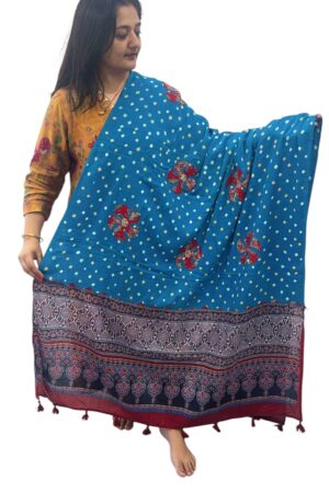 Bandhani Ajrakh Dupatta