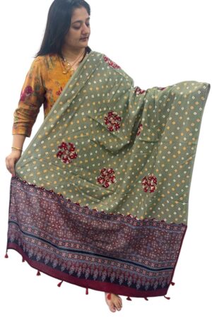 Bandhani Ajrakh Dupatta