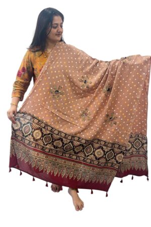 Bandhani Ajrakh Dupatta