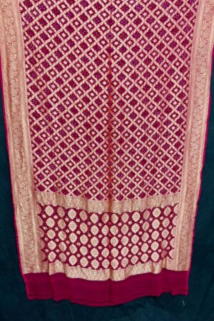 Strawberry Pink Janglo Saree in Georgette