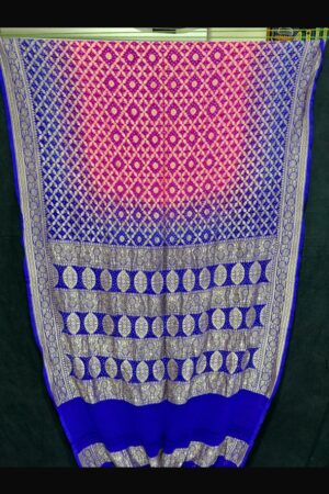 Purple Pink Janglo Saree in Georgette