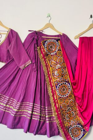 Roman Silk Hand Embroidery Chaniya Choli