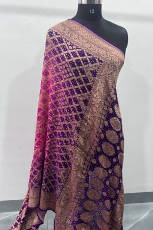 Magnta With Pink Janglo Saree in Georgette