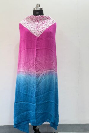sea blue with pink Ombre Kaftan Dress