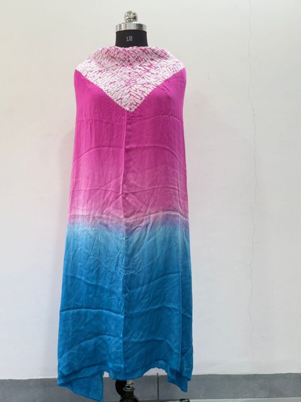 sea blue with pink Ombre Kaftan Dress