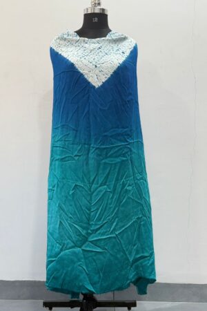Deep royal blue sea green blue Ombre Kaftan Dress
