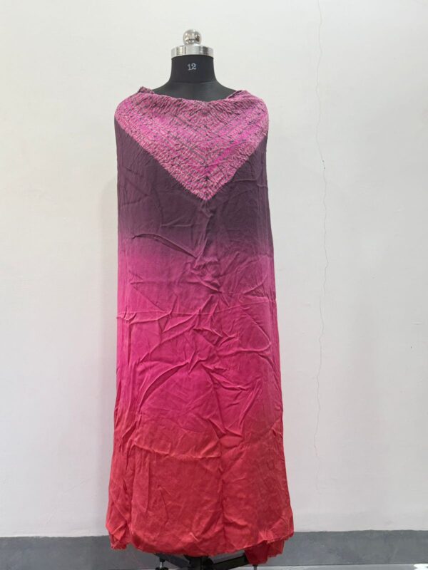 wine purple with Rose pink Ombre Kaftan Dress