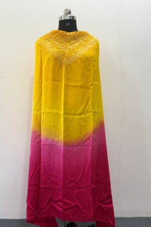 yellow pink Ombre Kaftan Dress