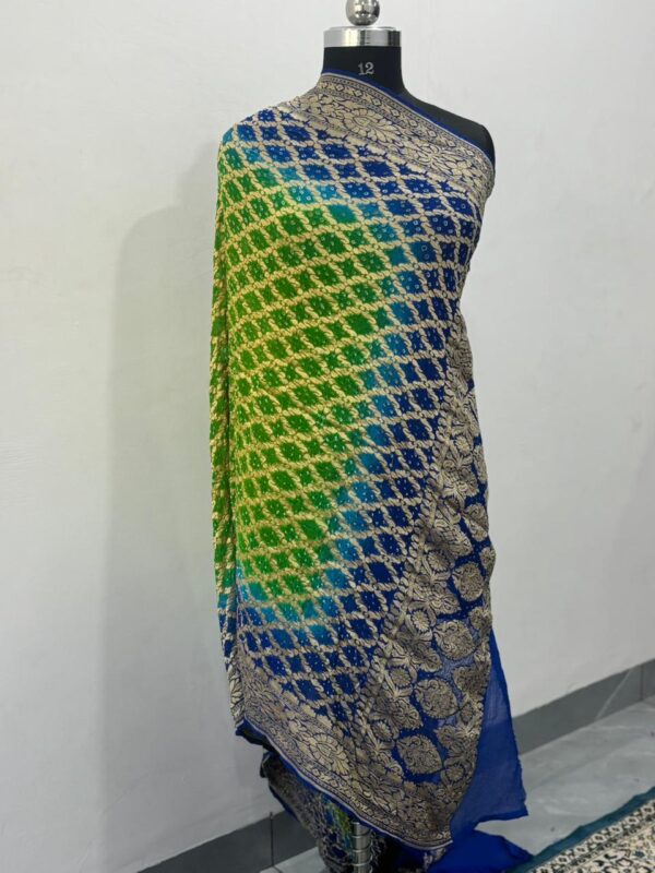 Multi Color Neem Jari Janglo Dupatta in Georgette