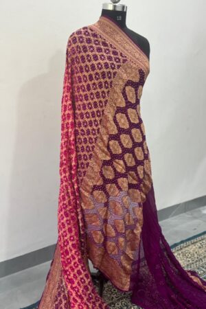 Rani Purple Janglo Saree in Georgette