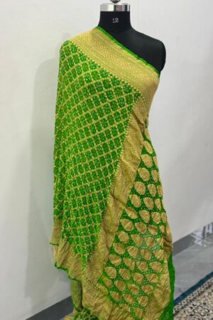 Parrot Janglo Saree in Georgette