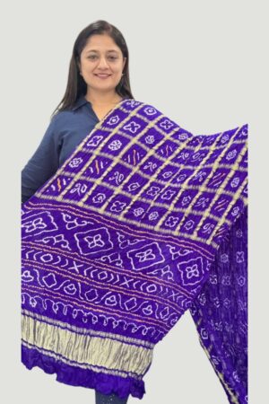 Magenta  Gharchola Checks in Gajji Silk Saree