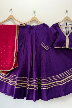 Purple Pure Roman Silk Lehenga Choli