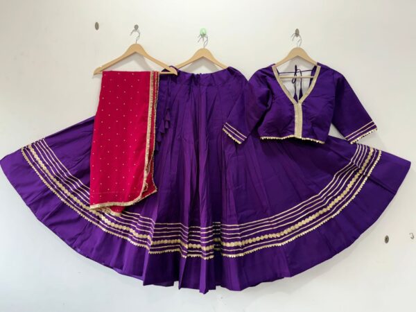Purple Pure Roman Silk Lehenga Choli