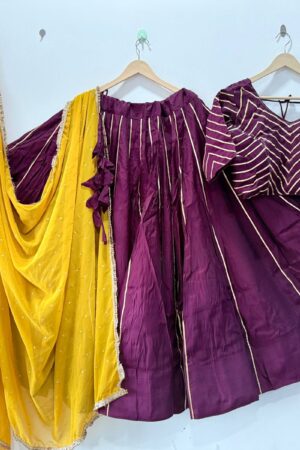 Magenta Pure Roman Silk Lehenga Choli