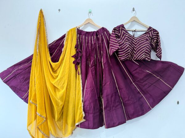 Magenta Pure Roman Silk Lehenga Choli