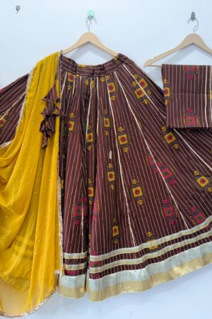 Pure camric cotton heavy lappa border chaniya choli