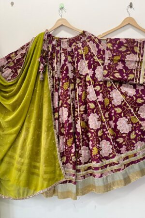 Pure camric cotton heavy lappa border chaniya choli